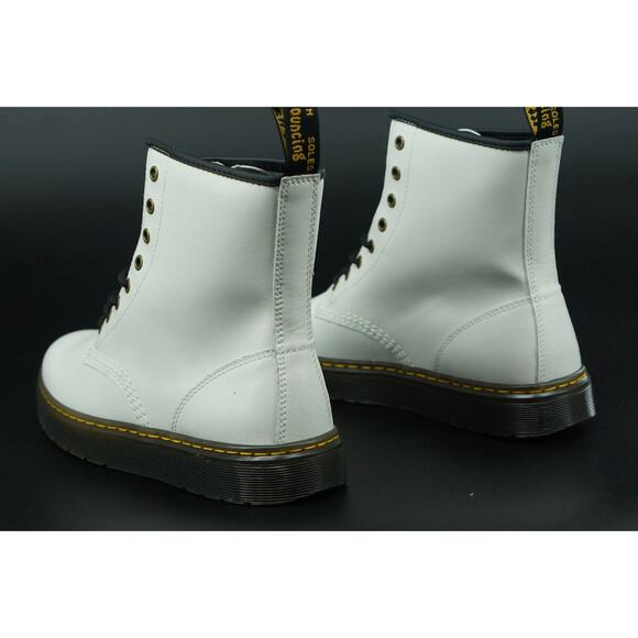 Doc Martens Zavala White 8 Eyelet Combat Ankle Boot size 11 US 43 EU Black - Picture 3 of 12